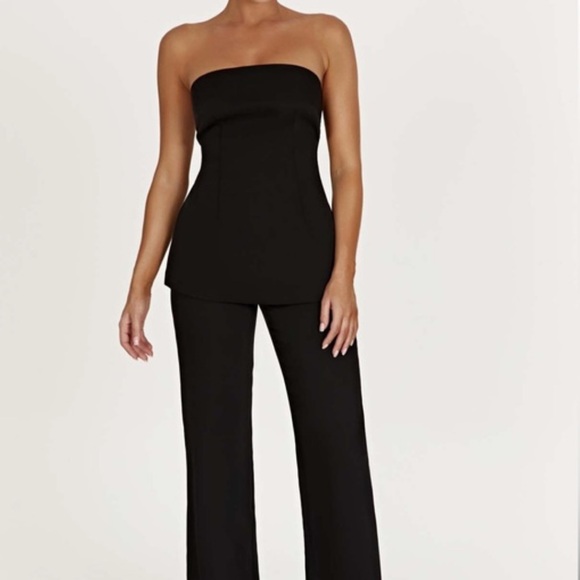 MESHKI ~ Astrid Strapless Back Tie Top - Black - Picture 5 of 8